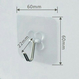 Móc dán tường,Móc dán, Chịu Lực Tốt(Trong Suốt 6x6cm)