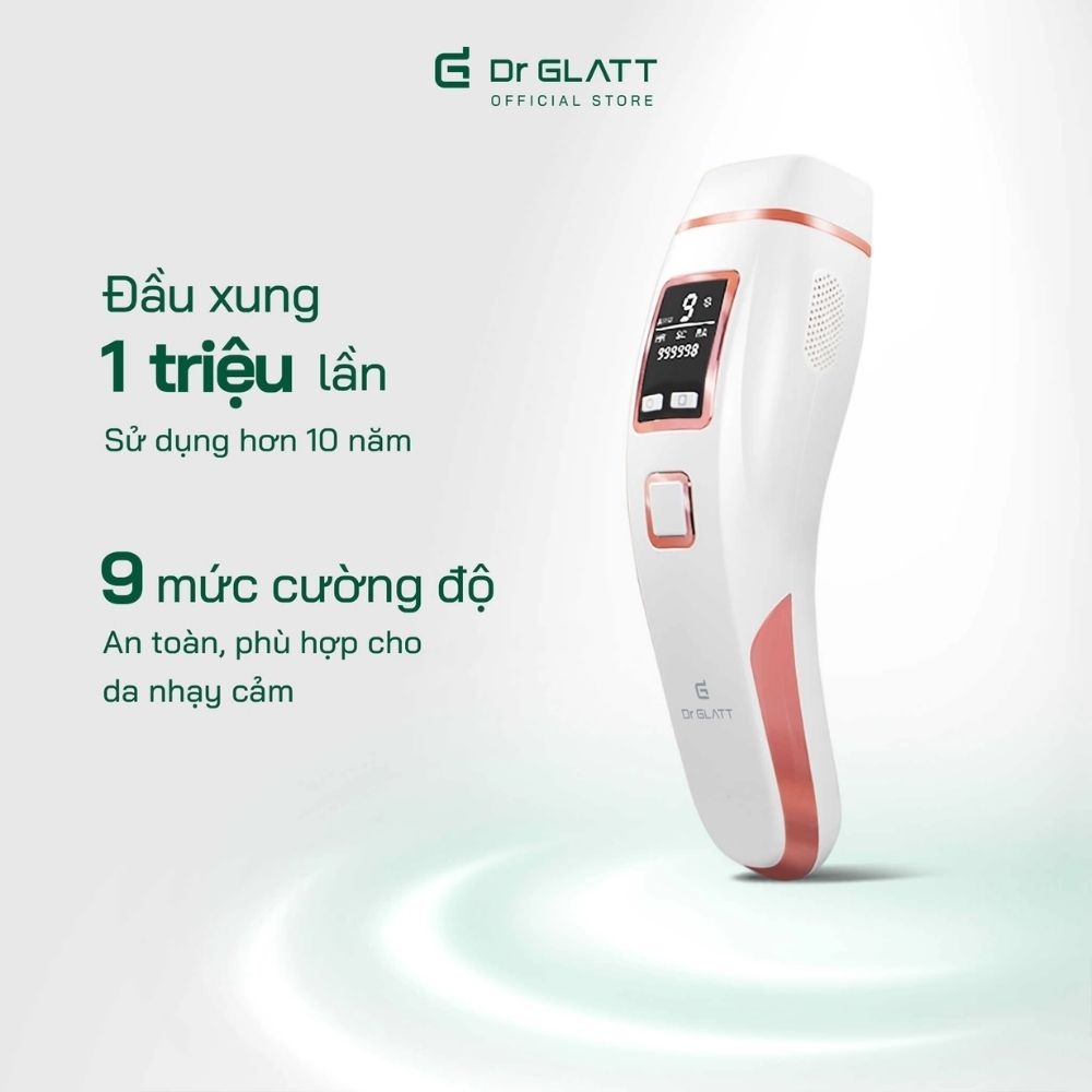 Máy triệt lông mini và trẻ hóa làn da Dr Glatt IPL PRO tích hợp chế độ triệt lạnh