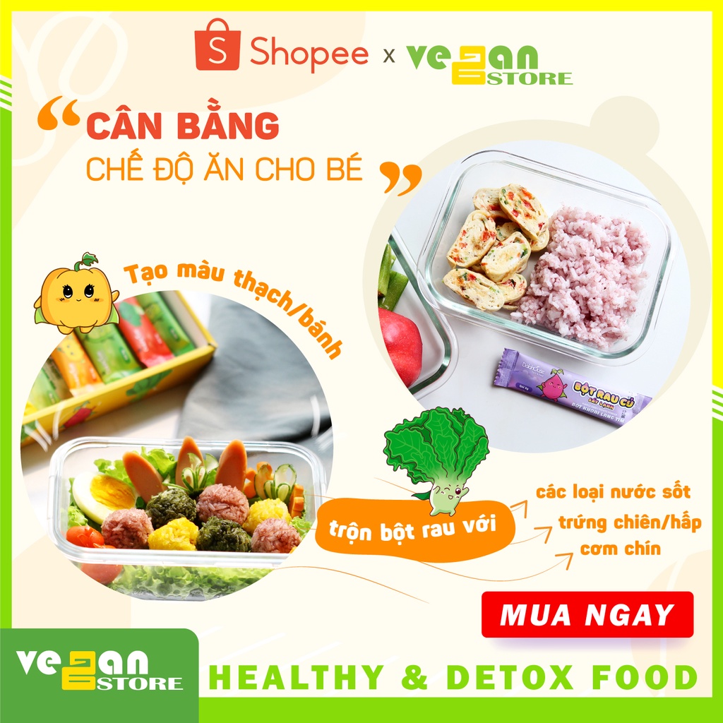 Bột rau củ ăn dặm hữu cơ Dalahouse gói 3gr cho bé nhiều chất xơ, vitamin, tốt tiêu hoá, nhiều vị rau củ khác nhau