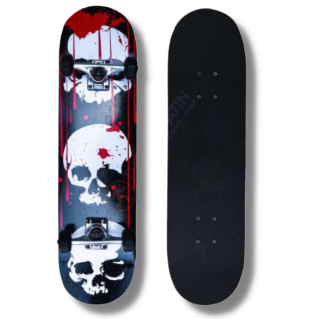 Ván Trượt Người Lớn [Cougar Skateboard VT1200] - Mặt Nhám Chống Trơn Siêu Tốt, In Hình Đầu Lâu Cá Tính