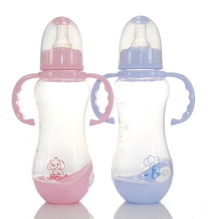 Bình sữa 280ml Nhựa P.P Không BPA, có tay cầm