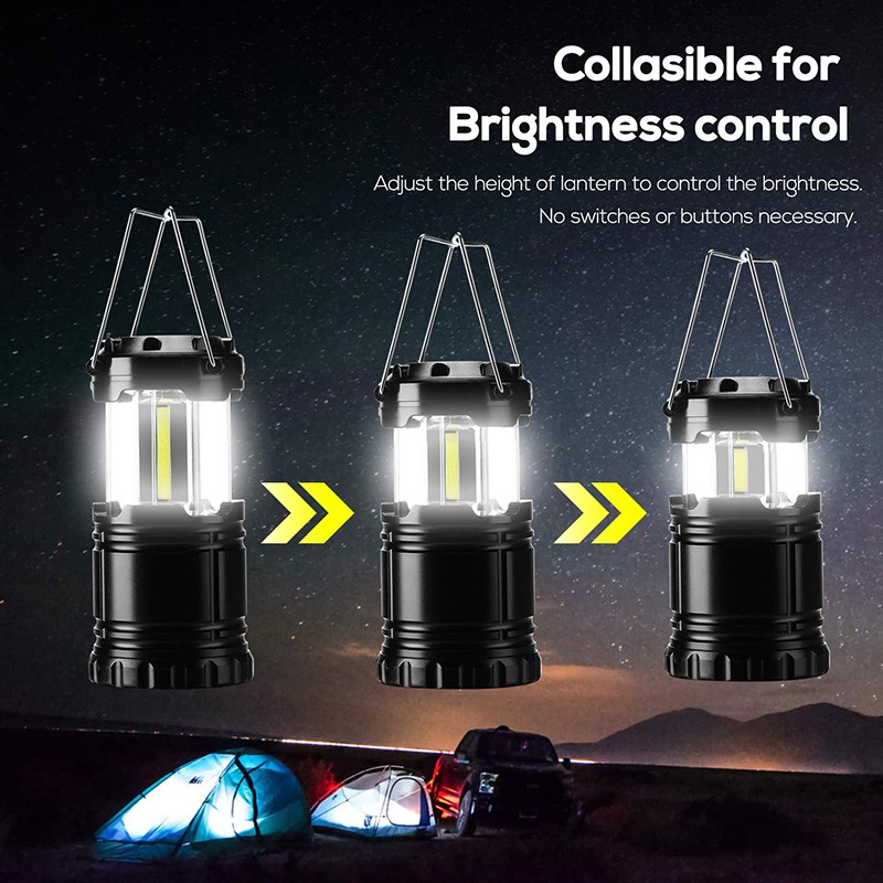 Bộ 3 Đèn Led COB Mini 3 * AAA Chống Thấm Nước Có Tay Cầm Tiện Dụng Mang Theo Cắm Trại