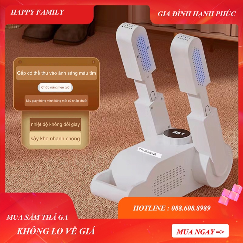 Máy Sấy Giày, Làm Khô, Khử Mùi Thông Minh bằng tia cực tím cao cấp