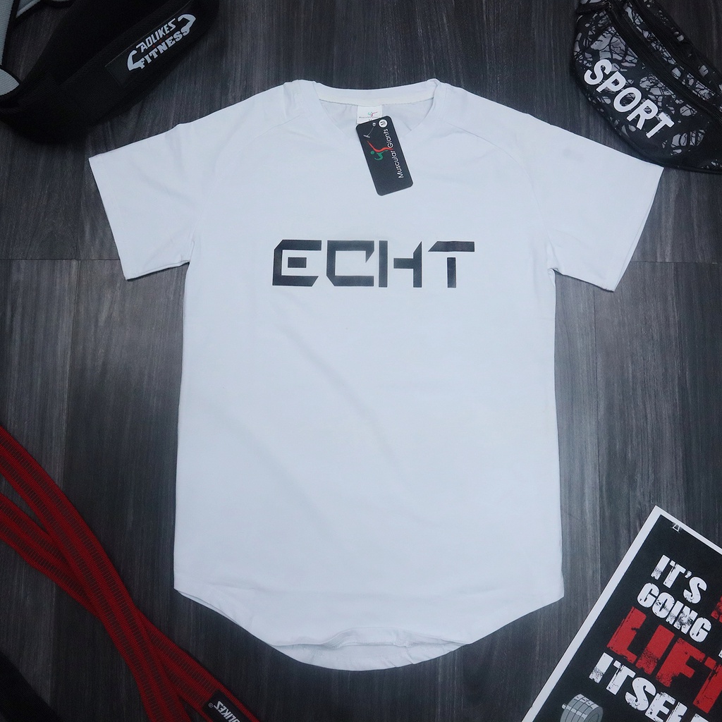 Áo ngắn tay body form ôm fit LIKEFIT ECHT chất vải Cotton co dãn 4 chiều
