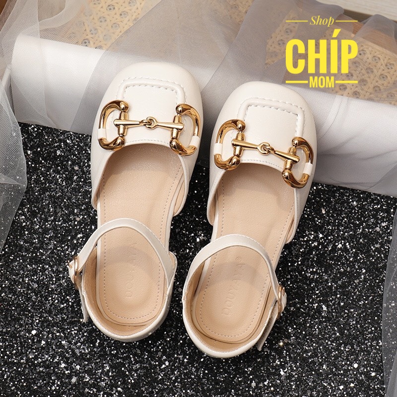 giày búp bê cho bé giày bệt bé gái có quai dán đế chống trượt da PU bóng mềm xích đẹp trung đại đi học full hộp bupbe601
