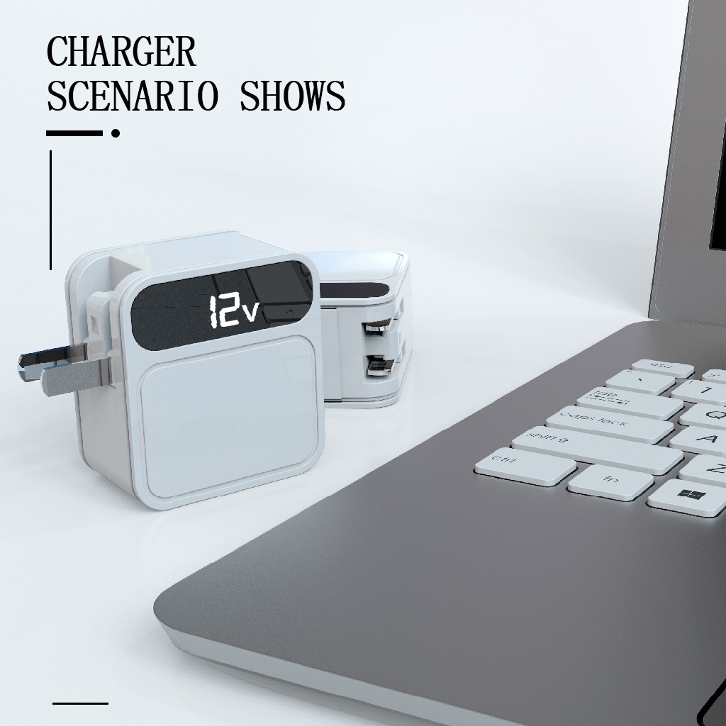 Adapter sạc nhanh 18w,củ sạc nhanh 1 cổng PD+1 cổng usb Aspor A835-Hàng Chính Hãng
