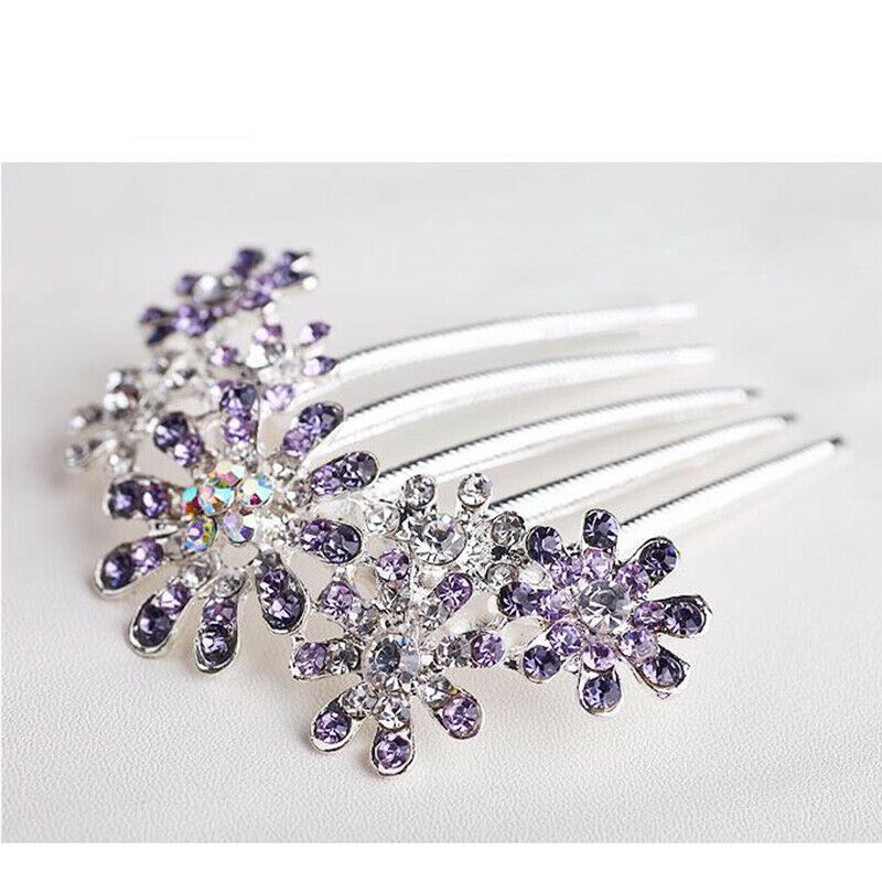 Lược Cài Tóc Hình Hoa Đính Đá Pha Lê Thời Trang Cho Nữ