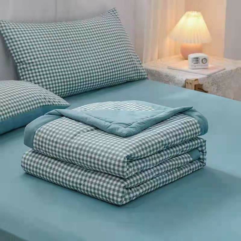 Trọn Bộ Chăn Ga Gối Cotton Đũi Thô , Chất Vải Mềm Mịn - Mẫu Kẻ Hot
