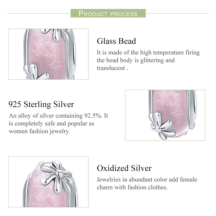 Hạt Charm Bamoer Chất Liệu Thủy Tinh Trang Trí Hoa Cao Cấp Dùng Làm Vòng Tay Xinh Xắn SCC860