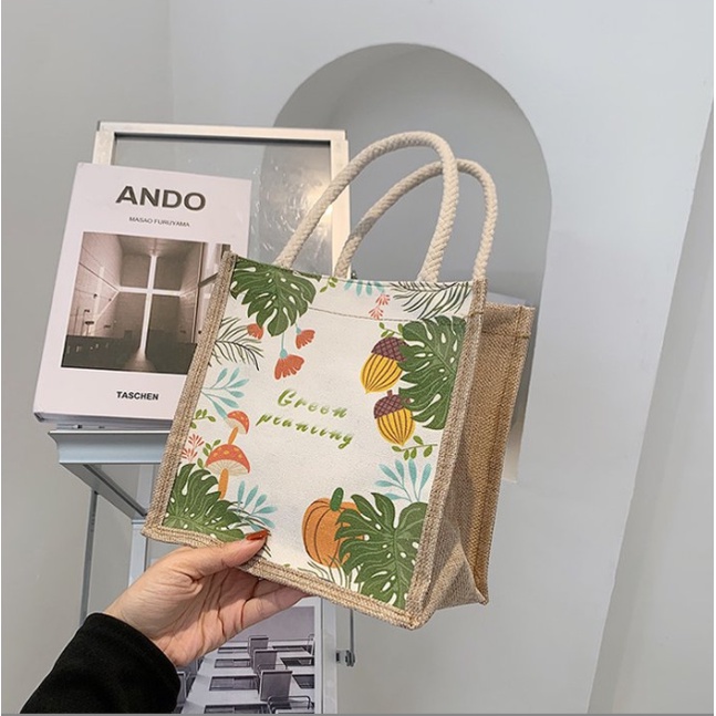 Túi cói mini dễ thương cute cá tính phong cách Vintage thời trang Trương Gia 04 bảo vệ môi trường