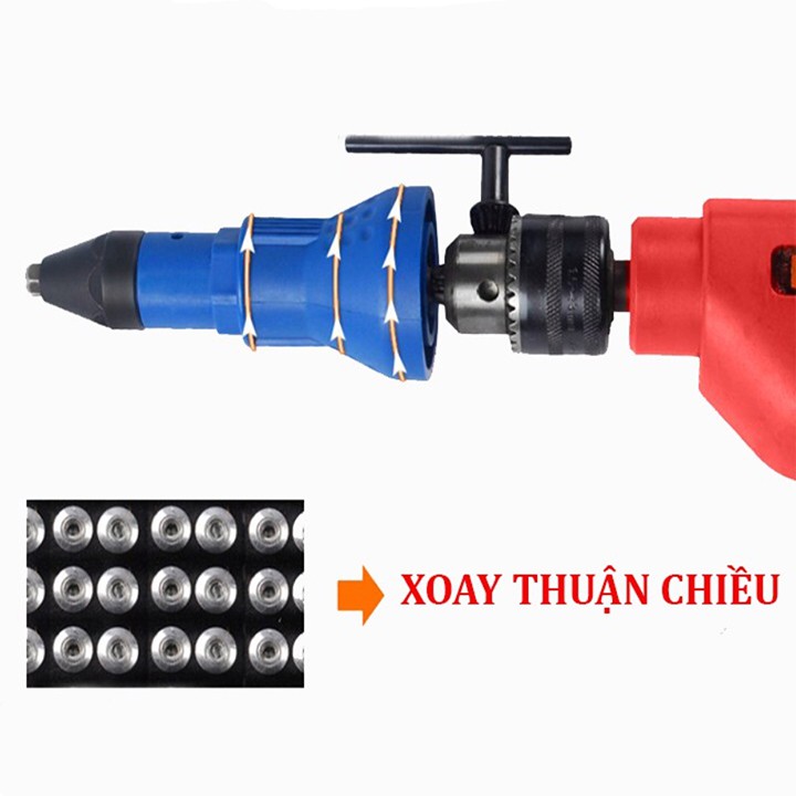 Bộ kít chuyển đổi máy khoan thành rút đinh tán, đầu rút rive