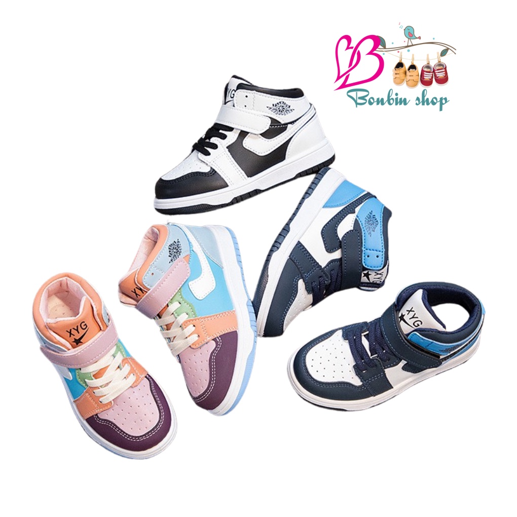 Giày Thể Thao Sneaker Cổ Cao Phong Cách Hàn Quốc Cho Bé 3-11 Tuổi