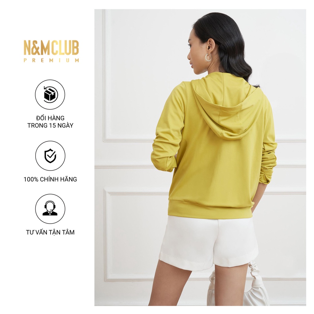 Áo Khoác Nữ N&amp;MCLUB chất liệu thoáng mát co giãn tay dài màu vàng mã 2103050