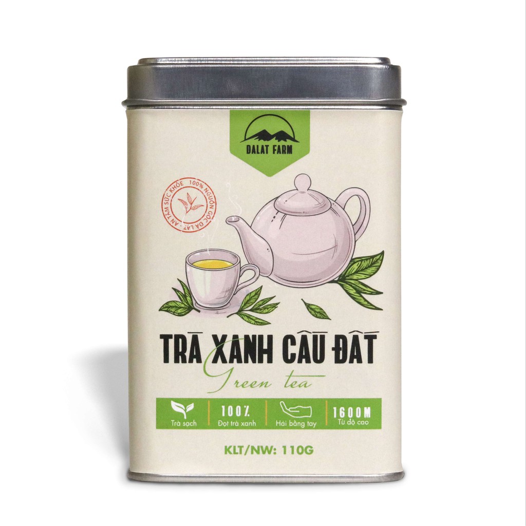 Trà Xanh Cầu Đất Dalat Farm - Hộp 110Gr