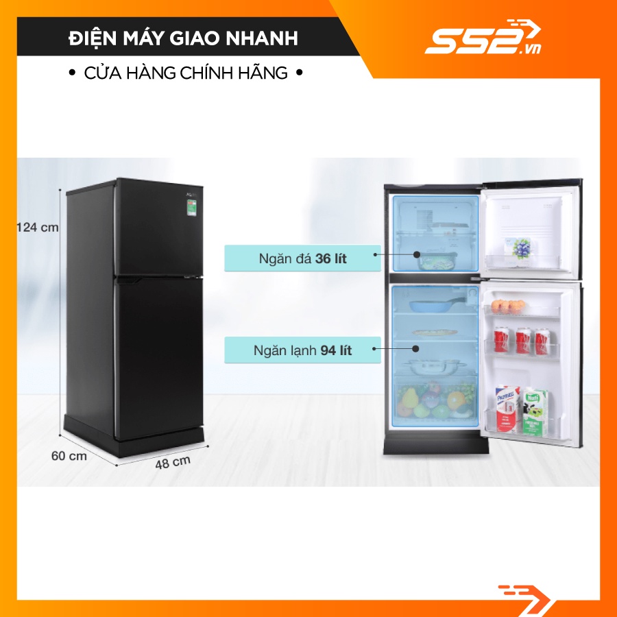 Tủ Lạnh Aqua 130 Lít AQR-T150FA - Hàng Chính Hãng