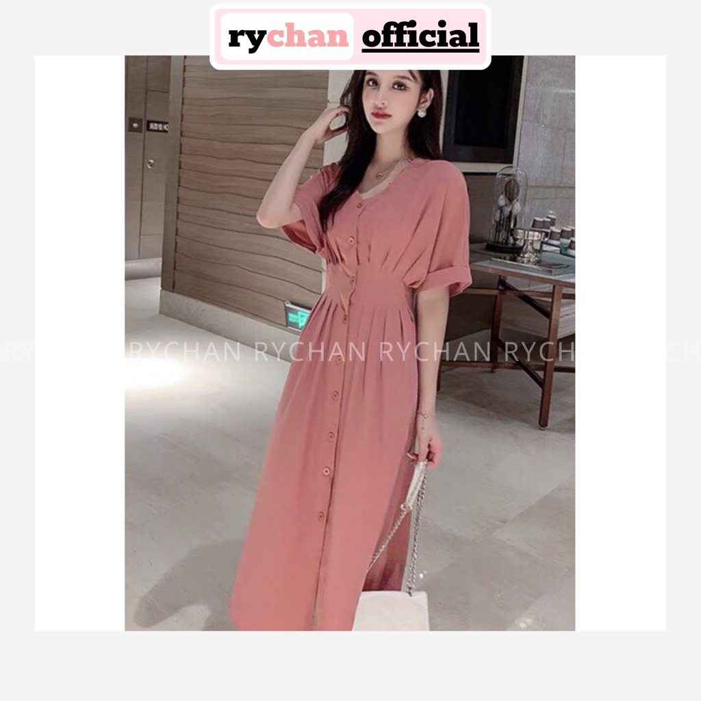 [ẢNH THẬT CUỐI] Đầm Maxi Hồng Form Xòe Bo Eo Đầm Dự Tiệc Form Dài - DM011