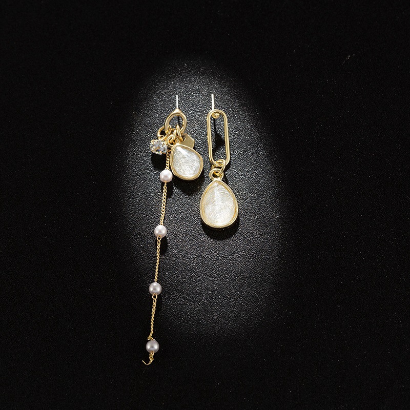 Bông Tai Bạc 925 Dáng Dài Đính Đá Opal Phong Cách Hàn Quốc Cho Nữ
