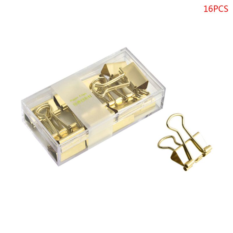 Set 16 Kẹp Giấy Ghi Chú Bằng Kim Loại Mini 19mm 16 Cái