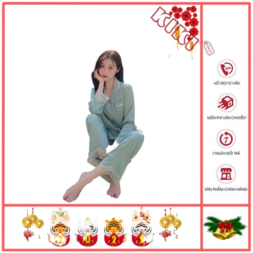 Bộ ngủ phối ren dài có bịt mắt