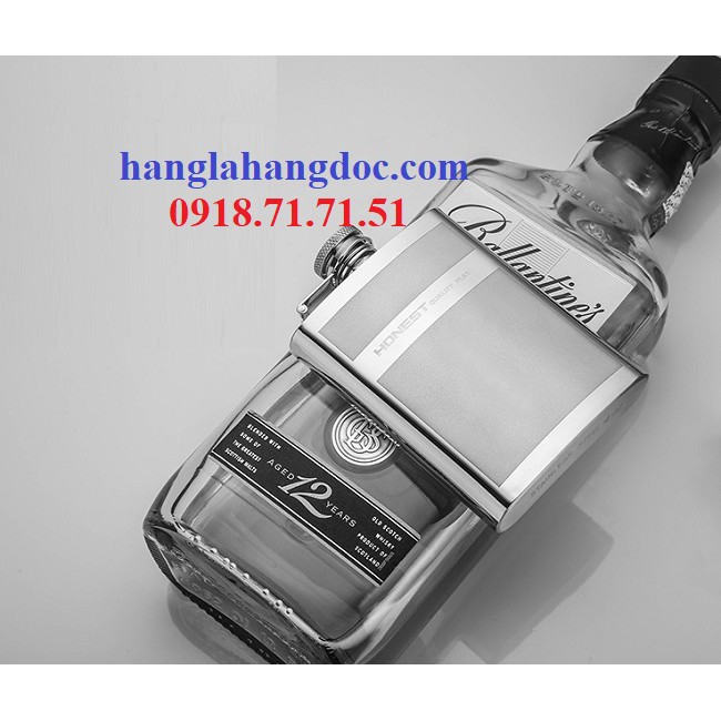 Bình đựng rượu inox cao cấp Honest 4oz, sọc ngang (120ml)