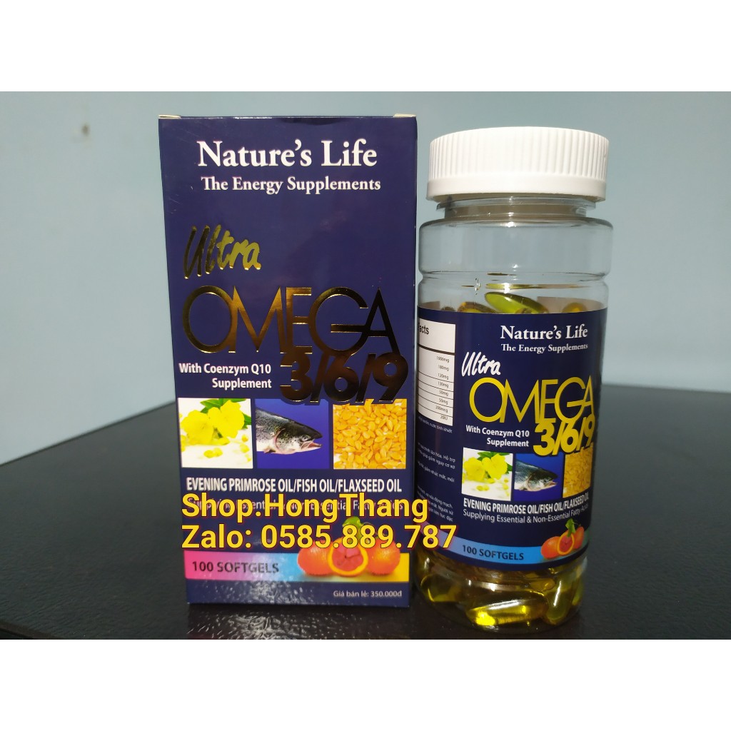 Dầu Cá Omega 369 Hộp 100 viên - Bổ Não, Tăng Cường Thị Lực, Giảm Nguy Cơ Mắc Bệnh Tim Mạch