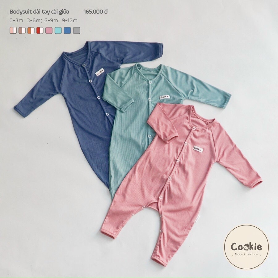 *DollarBaby* Bodysuit dài tay cài giữa Cookie