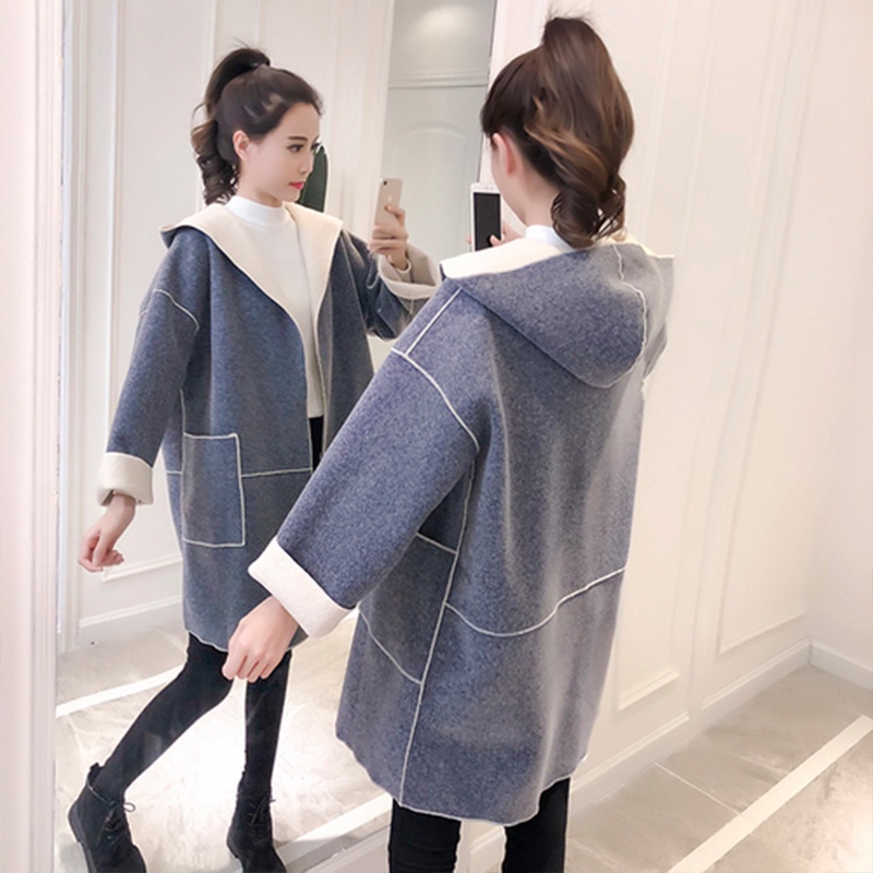 NSCAT-Áo khoác bà bầu 2021 phiên bản mới hàn quốc chất màu thuần chất siêu đẹp thời trang cardigan dáng trung dài