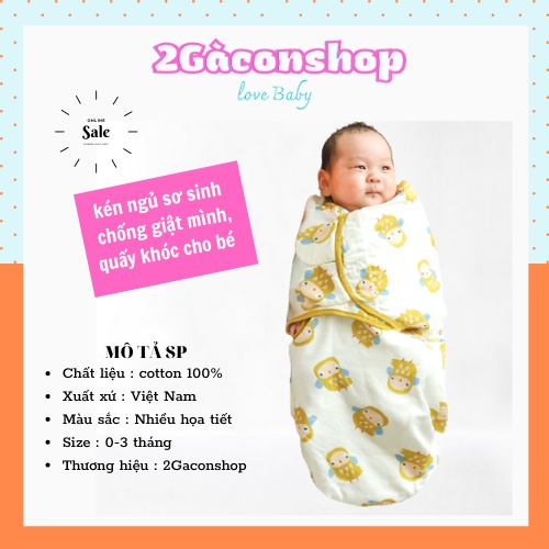 Ủ kén cho bé ,kén ngủ sơ sinh loại mềm đep 2Gaconshop