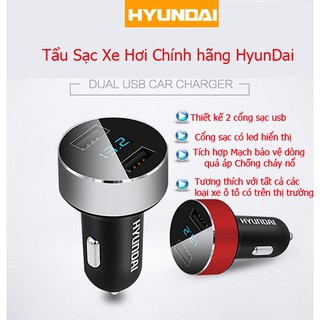 Tẩu sạc hyundai oto 2 cổng USB