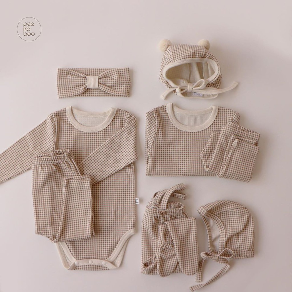 Bộ dài kẻ caro ChekChek (bộ rời/bộ suit) bộ Peekaboo