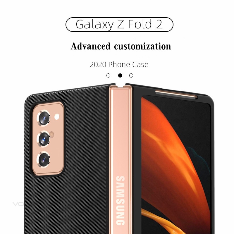 Bao da điện thoại carbon cứng cáp dành cho Samsung Galaxy Z Fold 2 5G