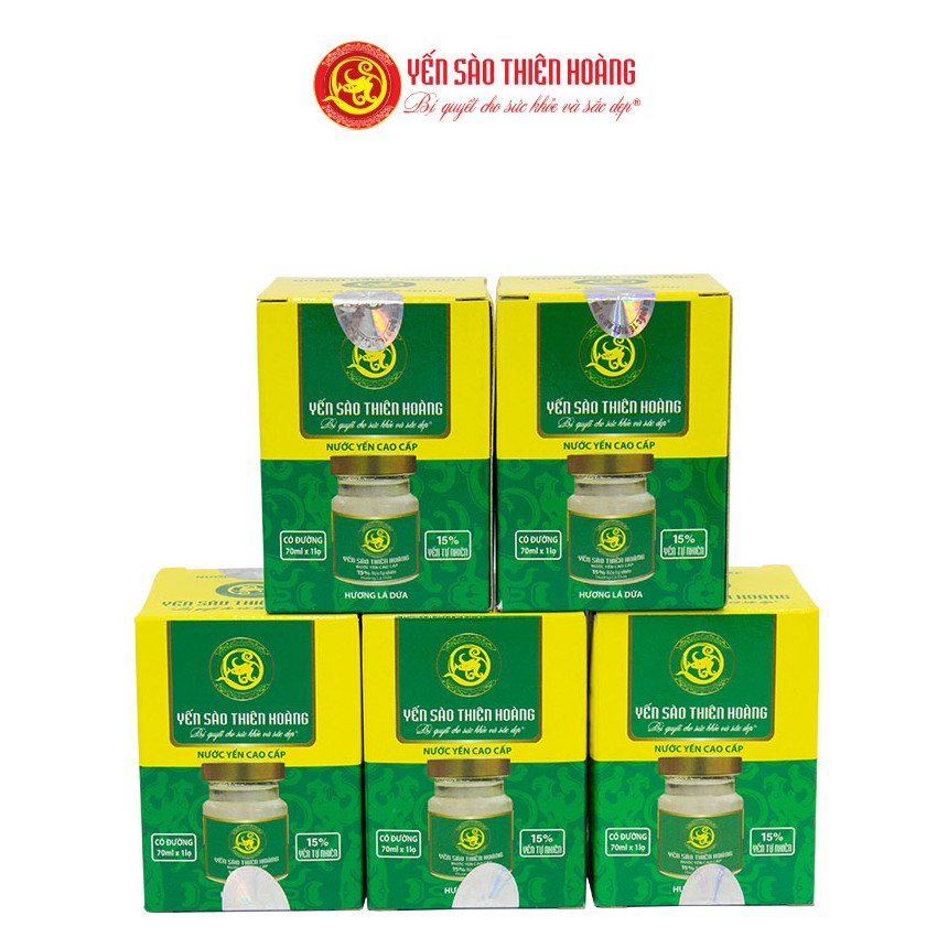 Combo 5 Lọ Yến Thiên Hoàng 15% Hương Lá Dứa