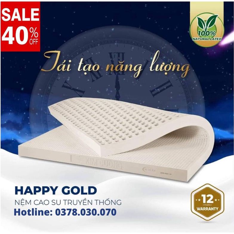 Nệm cao su kim cương happy gold 1m6x10cmx2m
