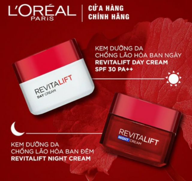 Bộ dưỡng săn chắc da và giảm nếp nhăn Revitalift ngày và đêm L'Oreal Paris