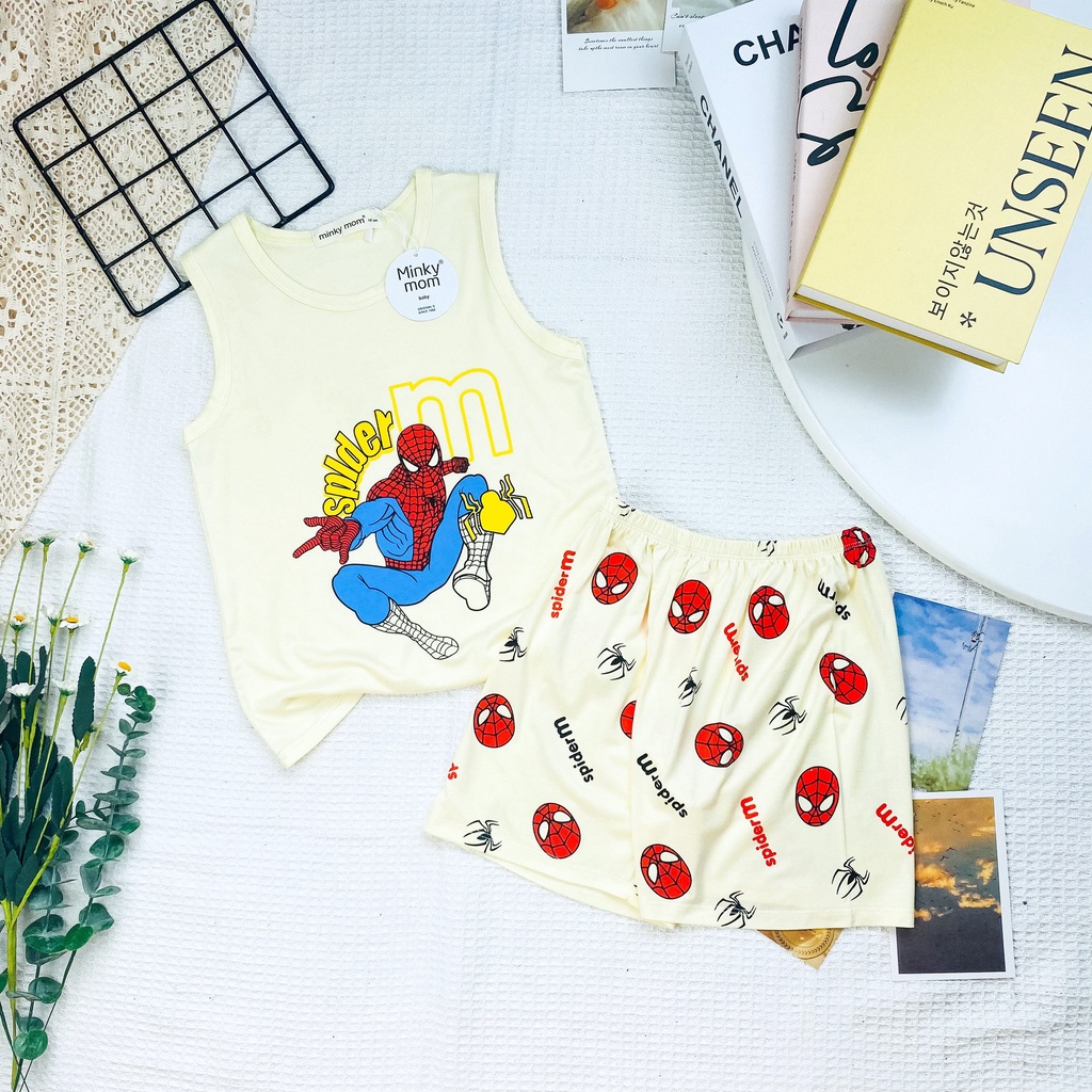 [Bé 19-32kg] Bộ ba lỗ in hình SIZE ĐẠI từ 19-32kg  Minky Mom mềm mịn mát cho bé trai bé gái