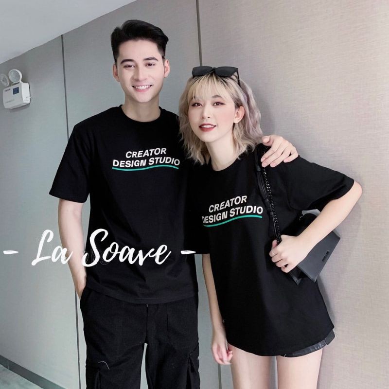 áo đôi tay lỡ nam nữ Unisex LA SOAVE hình gấu cực chất ( giá 1 áo )