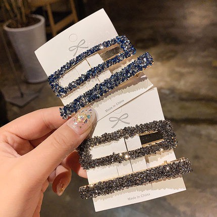 Set Kẹp Tóc Đính Đá Xinh Xắn Phong Cách Hàn Quốc Nhiều Màu Tùy Chọn Cho Nữ