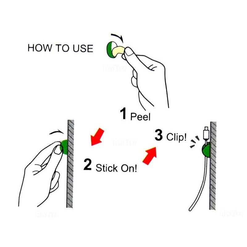 Bộ 5 Giá Đỡ Dây Cáp / Kẹp Tự Dính Gọn Gàng Tiện Dụng