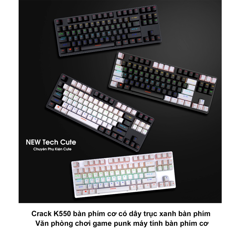 Bàn Phím Cơ, bàn phím máy tính Crack K550 Pro Full LED 2021 H iệu Ứng | THAY THẾ Crack K400 Led 10 Chế Độ Phiên Bản Cũ