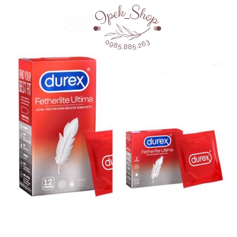 BAO CAO SU DUREX FETHERLITE ULTIMA  siêu mỏng  mẫu mới 2020( hàng chính hãng từ công ty DKSH)