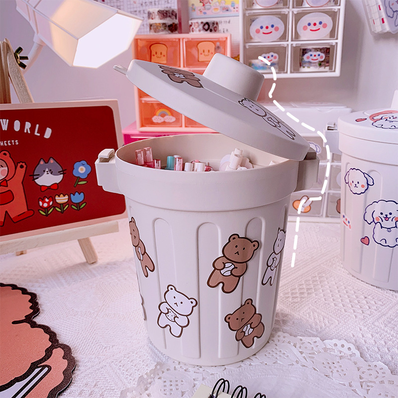 Thùng Rác Mini Dễ Thương Cho Học Sinh Giá Đỡ