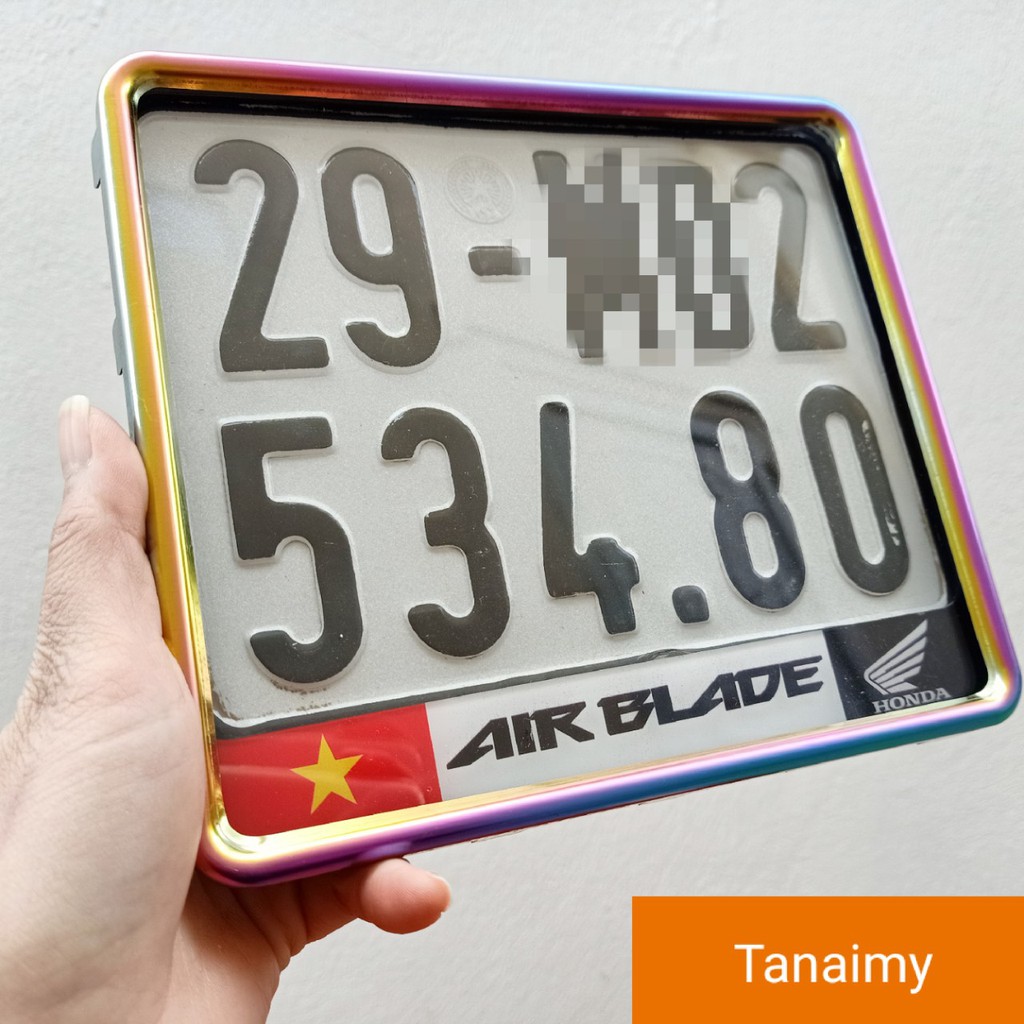 Khung biển sỗ xe máy trang trí logo honda có kính Full phụ kiện