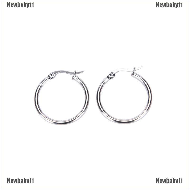 Vòng Tròn Bằng Thép Không Gỉ Mạ Bạc Bóng Mỏng 2mm Thời Trang