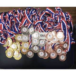 Huy chương thể thao bông lúa dây ba màu-in theo yêu cầu combo 5 cái mix loại.