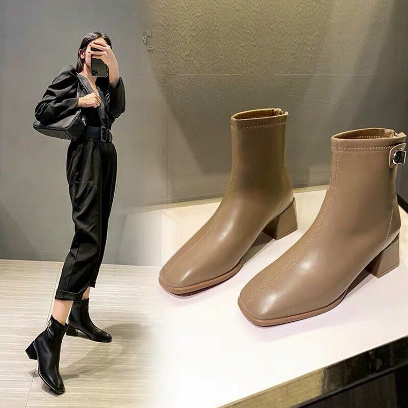 👠👢Boots lửng khoá Savatore - Hàng ORDER QUẢNG CHÂU CAO CẤP.