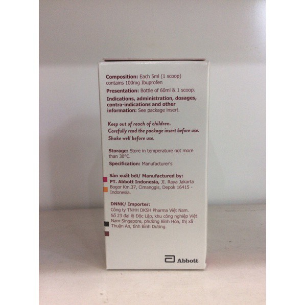 Siro Brufen 100mg/5ml lbuprofen hương cam