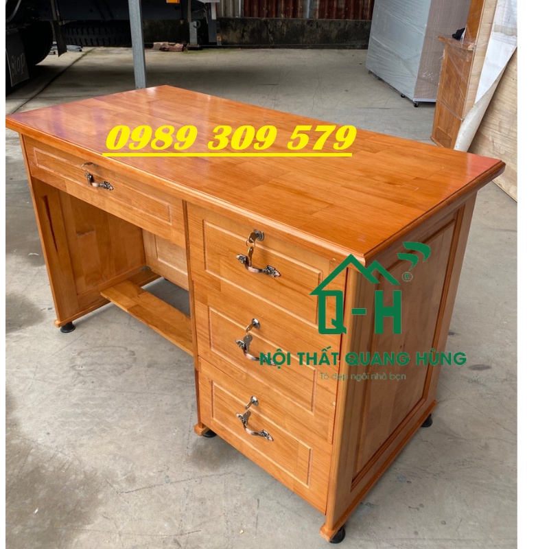 BÀN LÀM VIỆC GỖ THÔNG 4 HỘC KÉO CHẮC CHẮN GIAO NHANH HCM