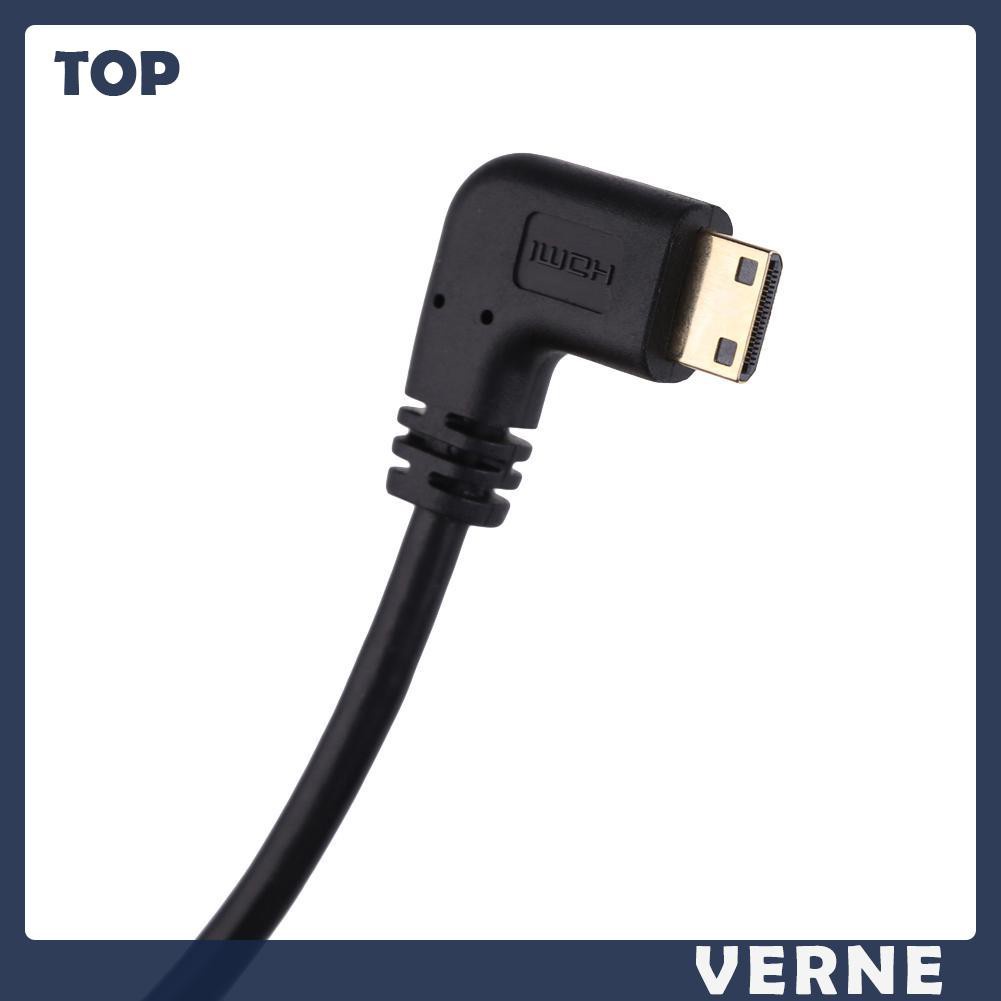 vernesss 50cm HDMI-compatible to MINI HDMI-compatible 90 Right Angle cable 1080P for Camcorder Tablet PC