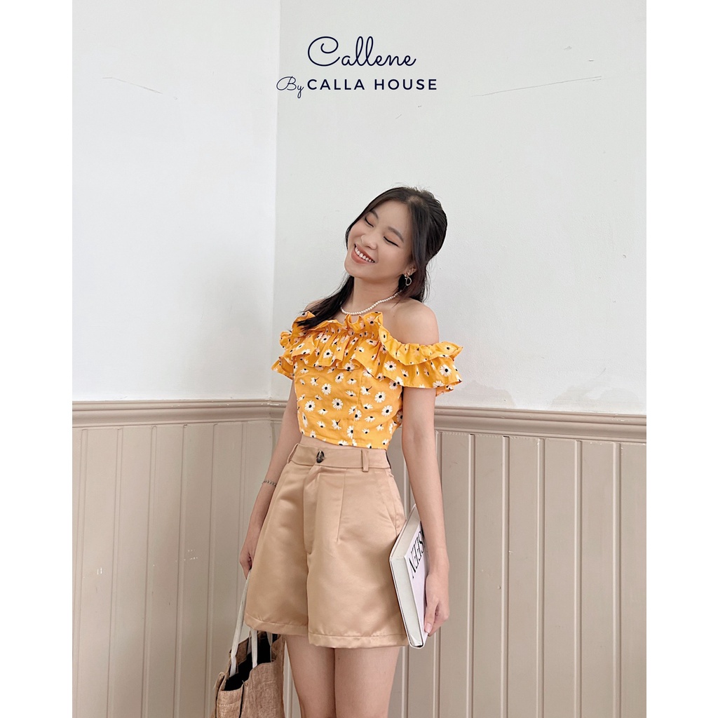 Quần short chất tafta lưng cao Callene (L1609)