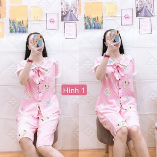 Đồ mặc nhà lửng cánh tiên lụa bông nhí